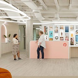 Pinterest main reception desk