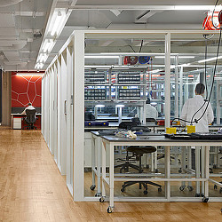 A person working in a factory.