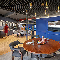 Oxford Finance meeting room with round coffee table